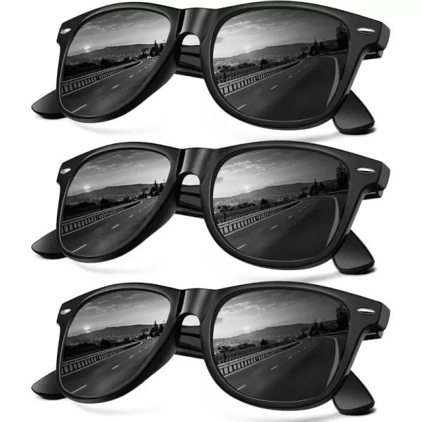 KALIYADI Sunglasses Men Polarized for Mens and Womens Unisex Sun Glasses for Driving UV ProtectionB013 Pack Black Frame Black Lens