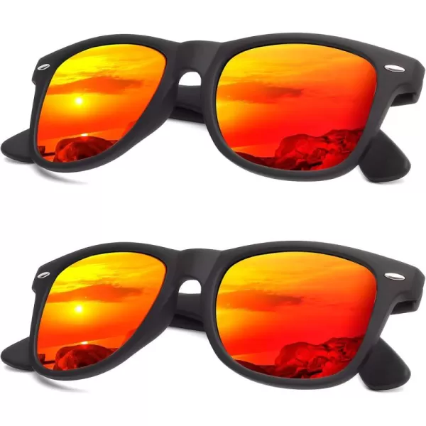 KALIYADI Sunglasses Men Polarized for Mens and Womens Unisex Sun Glasses for Driving UV ProtectionC082 Pack Orange