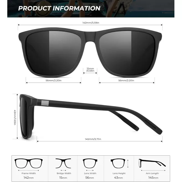 KALIYADI SunglassesMen MensSunglasses Polarized Sunglasses UV Protection Unisex Driving Fishing Lightweight ClassicB02blackDark Blue