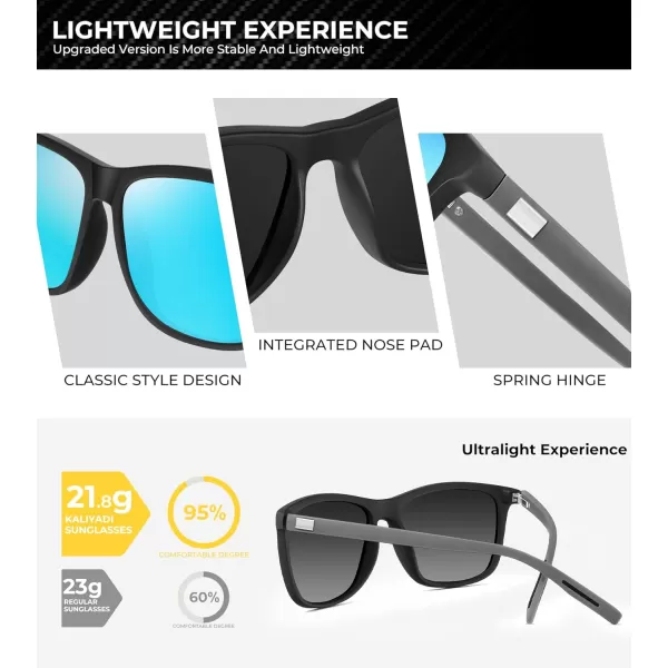 KALIYADI SunglassesMen MensSunglasses Polarized Sunglasses UV Protection Unisex Driving Fishing Lightweight ClassicC03ice Blue