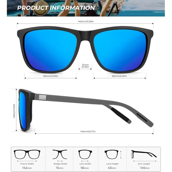 KALIYADI SunglassesMen MensSunglasses Polarized Sunglasses UV Protection Unisex Driving Fishing Lightweight ClassicC04dark Blue