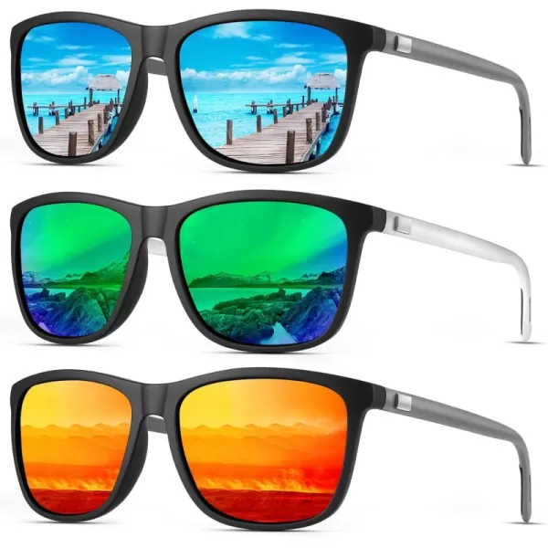 KALIYADI SunglassesMen MensSunglasses Polarized Sunglasses UV Protection Unisex Driving Fishing Lightweight ClassicA03greenIce BlueRed