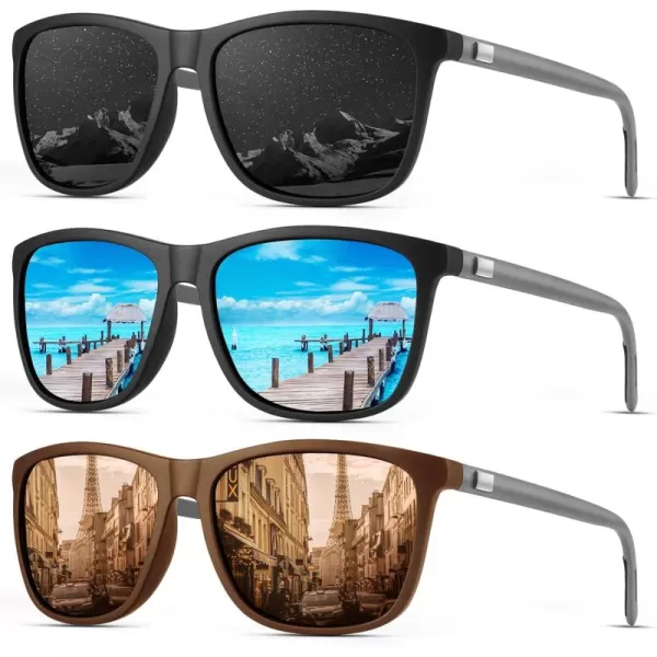 KALIYADI SunglassesMen MensSunglasses Polarized Sunglasses UV Protection Unisex Driving Fishing Lightweight ClassicA06blackIce BlueBrown