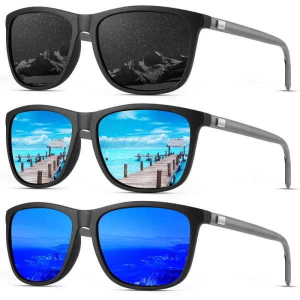 KALIYADI SunglassesMen MensSunglasses Polarized Sunglasses UV Protection Unisex Driving Fishing Lightweight ClassicA07blackice BlueDark Blue