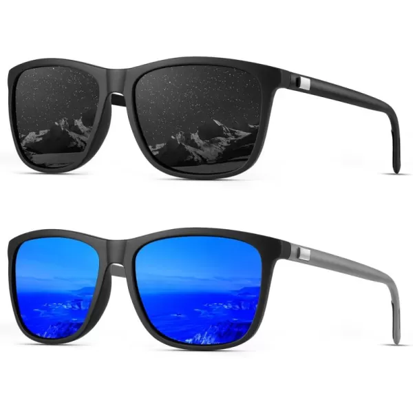 KALIYADI SunglassesMen MensSunglasses Polarized Sunglasses UV Protection Unisex Driving Fishing Lightweight ClassicB02blackDark Blue