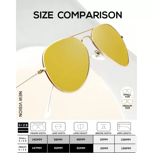 KALIYADI Classic Aviator Sunglasses for Men Women Driving Sun glasses Polarized Lens UV BlockingD Night Vision