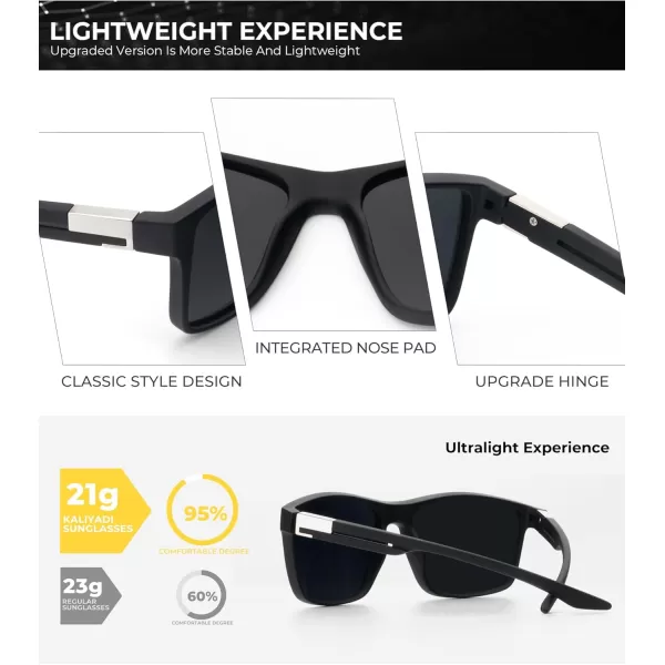 KALIYADI Polarized Sunglasses Men MensSunglasses Unisex Polarized Sun Glasses Lightweight Driving Fishing UV ProtectionC01matte Black