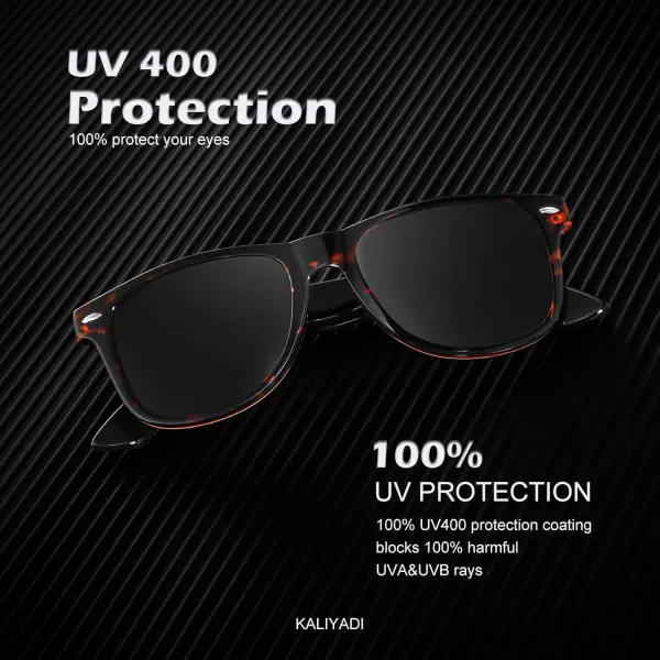 KALIYADI Polarized Sunglasses for Men and Women Matte Finish Sun glasses Color Mirror Lens UV Blocking 3 PackBlackTortoise BlackGradient Brown
