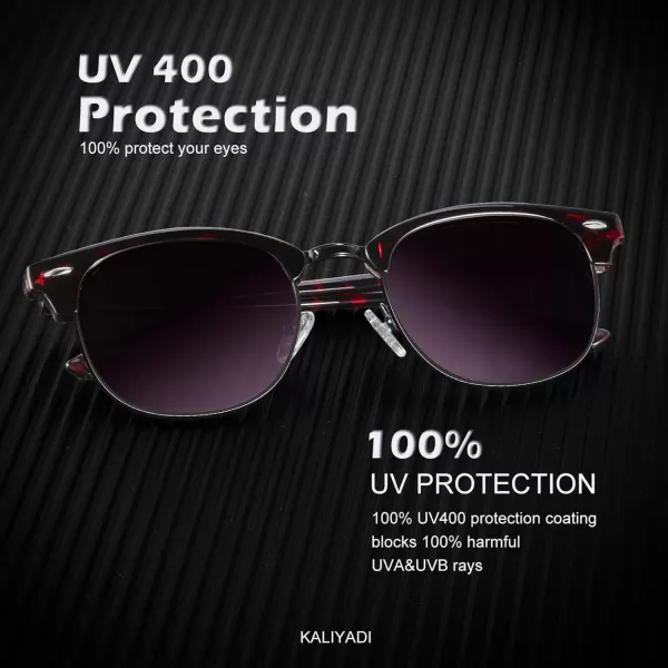 KALIYADI Polarized Sunglasses for Men and Women SemiRimless Frame Driving Sun glasses UV BlockingA212 Pack Glossy Black  Black  Gold Rim  Glossy Claret Tortoise  Gradient Black Red  Black Rim