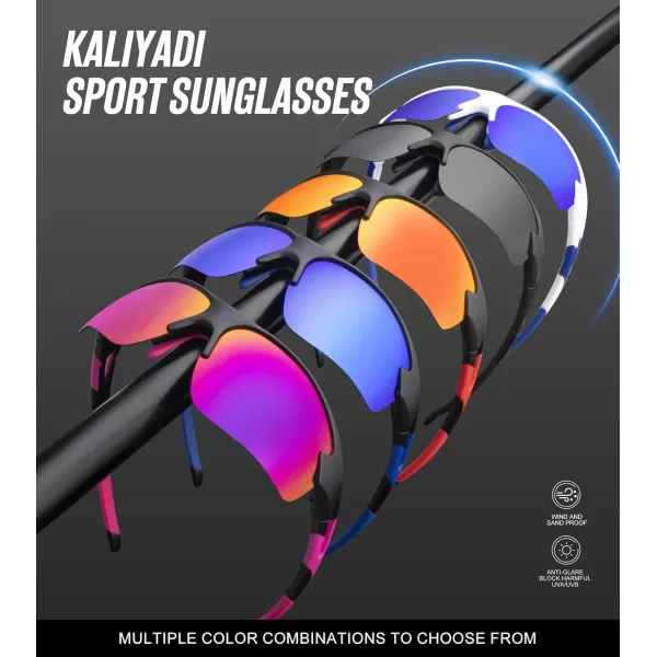 KALIYADI Sports Sunglasses for Men Polarized Sun Glasses for Men Women Youth Baseball Softball with UV Protection3 Packs Glossy BlackGlossy Transparent GreyGlossy Olive