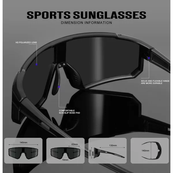 KALIYADI Polarized Sports SunglassesMen RunningSunglassesforWomen Mens Sunglasses UV protection Cycling Driving Fishing05 BlackGrey  Transparent GreyGrey
