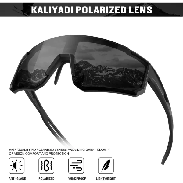 KALIYADI Polarized Sports SunglassesMen RunningSunglassesforWomen Mens Sunglasses UV protection Cycling Driving Fishing05 BlackGrey  Transparent GreyGrey