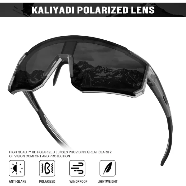 KALIYADI Polarized Sports SunglassesMen RunningSunglassesforWomen Mens Sunglasses UV protection Cycling Driving Fishing06 Transparent GreyGrey Transparent GreySilver