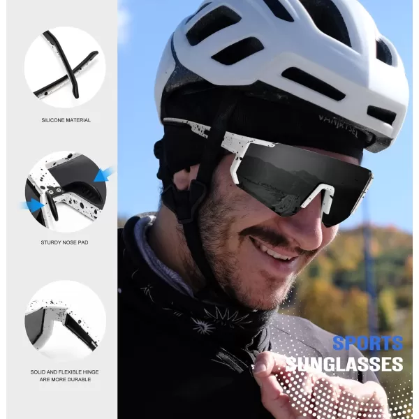 KALIYADI Polarized Sports SunglassesMen RunningSunglassesforWomen Mens Sunglasses UV protection Cycling Driving Fishing08 Transparent GreyGrey White BlackGrey