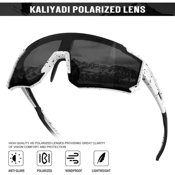 KALIYADI Polarized Sports SunglassesMen RunningSunglassesforWomen Mens Sunglasses UV protection Cycling Driving Fishing08 Transparent GreyGrey White BlackGrey