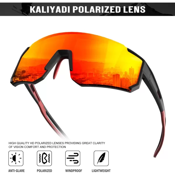 KALIYADI Polarized Sports SunglassesMen RunningSunglassesforWomen Mens Sunglasses UV protection Cycling Driving Fishing14 BlackRed  BlackBlue