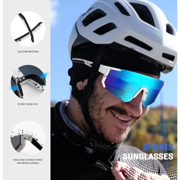 KALIYADI Polarized Sports SunglassesMen RunningSunglassesforWomen Mens Sunglasses UV protection Cycling Driving Fishing15 White BlackIce Blue  Pink BlackPink
