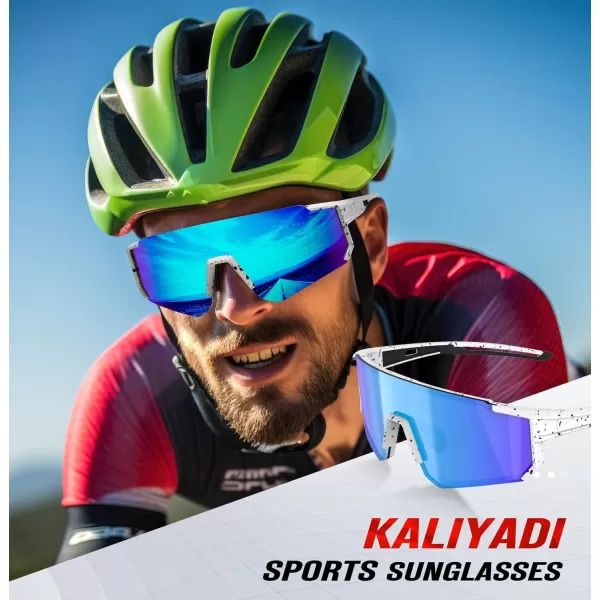 KALIYADI Polarized Sports SunglassesMen RunningSunglassesforWomen Mens Sunglasses UV protection Cycling Driving Fishing15 White BlackIce Blue  Pink BlackPink