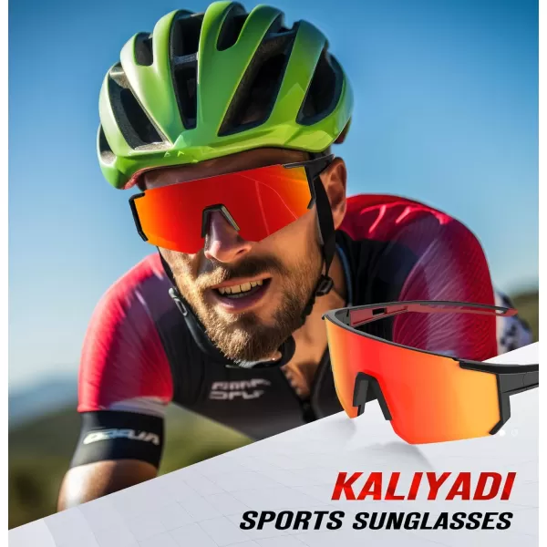 KALIYADI Polarized Sports SunglassesMen RunningSunglassesforWomen Mens Sunglasses UV protection Cycling Driving Fishing16 BlackRed  BlackGreen