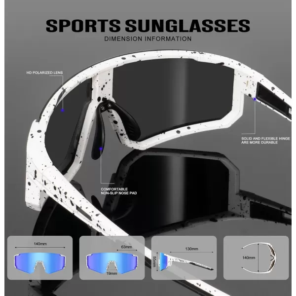 KALIYADI Polarized Sports SunglassesMen RunningSunglassesforWomen Mens Sunglasses UV protection Cycling Driving Fishing17 White BlackIce Blue  BlackRed
