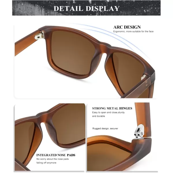 imageKALIYADI Sunglasses Men Polarized Sun glasses for Mens Womens Classic Matte Black Frame UV Protection 3pack3 Pack 3 Pack BlackIce BlueBrown