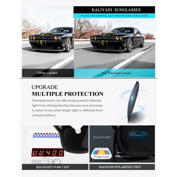imageKALIYADI Sunglasses Men Polarized Sun glasses for Mens Womens Classic Matte Black Frame UV Protection 3pack3 Pack 3 Pack BlackIce BlueBrown