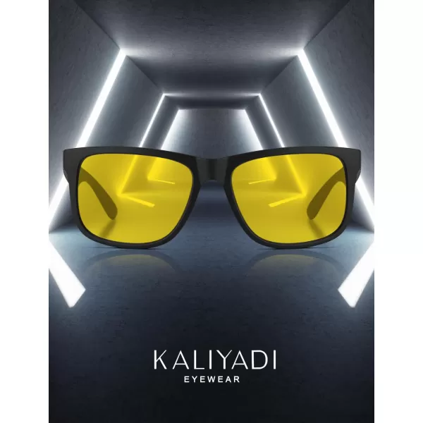 imageKALIYADI Sunglasses Men Polarized Sun glasses for Mens Womens Classic Matte Black Frame UV Protection 3pack3 Pack BlackIce BlueNight Vision