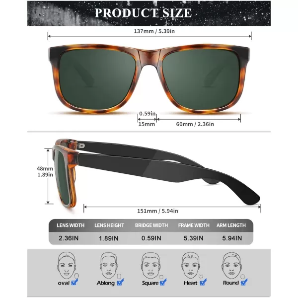 imageKALIYADI Sunglasses Men Polarized Sun glasses for Mens Womens Classic Matte Black Frame UV Protection 3pack3 Pack Ice BlueGreenTortoise G15