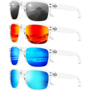 imageKALIYADI Mens SunGlasses Polarized SunglassesMen Classic Sunglasses with UV400 Protection for Fishing Golf DrivingCleargreyClearice BlueCleargreenClearred