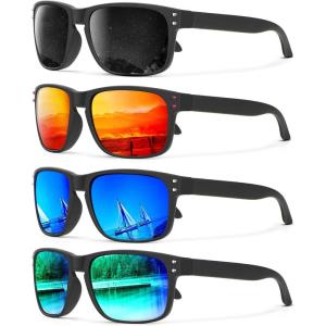 imageKALIYADI Mens SunGlasses Polarized SunglassesMen Classic Sunglasses with UV400 Protection for Fishing Golf DrivingGreyDark BlueGreenRed