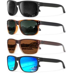 imageKALIYADI Mens SunGlasses Polarized SunglassesMen Classic Sunglasses with UV400 Protection for Fishing Golf DrivingGreyG15BrownIce Blue
