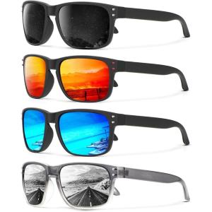 imageKALIYADI Mens SunGlasses Polarized SunglassesMen Classic Sunglasses with UV400 Protection for Fishing Golf DrivingGreyIce BlueRedSilver