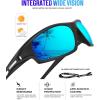 imageKALIYADI Polarized SunglassesMen Sports SunGlasses Mens Sunglasses UV400 Protection for Running Fishing GolfBlackIce BlueBrown