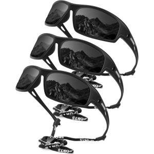 imageKALIYADI Polarized SunglassesMen Sports SunGlasses Mens Sunglasses UV400 Protection for Running Fishing GolfBlackBlackBlack