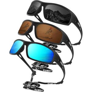 imageKALIYADI Polarized SunglassesMen Sports SunGlasses Mens Sunglasses UV400 Protection for Running Fishing GolfBlackIce BlueBrown