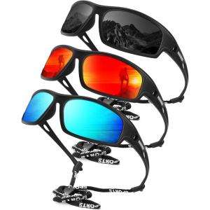 imageKALIYADI Polarized SunglassesMen Sports SunGlasses Mens Sunglasses UV400 Protection for Running Fishing GolfBlackIce BlueRed