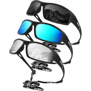 imageKALIYADI Polarized SunglassesMen Sports SunGlasses Mens Sunglasses UV400 Protection for Running Fishing GolfBlackIce BlueSilver
