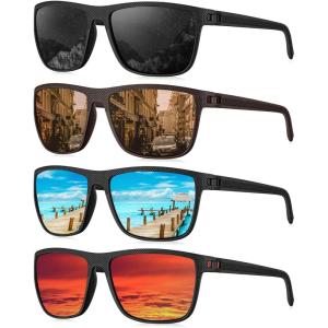 imageKALIYADI Mens SunGlasses Polarized SunglassesMen Classic Sunglasses with Ultraviolet Protection for Driving Fishing Golf02 BlackIce BlueRedBrown