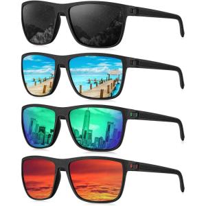 imageKALIYADI Mens SunGlasses Polarized SunglassesMen Classic Sunglasses with Ultraviolet Protection for Driving Fishing Golf03 BlackIce BlueGreenRed