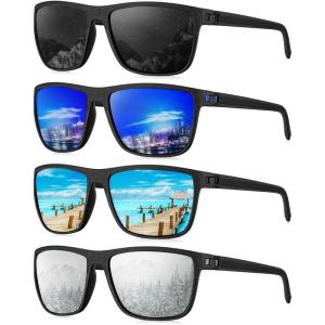imageKALIYADI Mens SunGlasses Polarized SunglassesMen Classic Sunglasses with Ultraviolet Protection for Driving Fishing Golf06 BlackIce BlueDark BlueSilvery