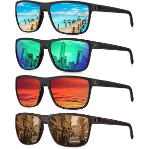 imageKALIYADI Mens SunGlasses Polarized SunglassesMen Classic Sunglasses with Ultraviolet Protection for Driving Fishing Golf10 Ice BlueGreenRedBrown