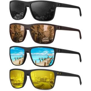 imageKALIYADI Mens SunGlasses Polarized SunglassesMen Classic Sunglasses with Ultraviolet Protection for Driving Fishing Golf13 BlackIce BlueBrownNight Vision