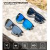 imageKALIYADI Polarized Sunglasses for Men and Women Mens Sun Glasses with UV Protection for Driving Fishing Golf 3 Packs3 Pack Black Clear  BlackBlack Blue  BlueBlack Clear  Silver