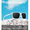 imageKALIYADI Polarized Sunglasses for Men and Women Mens Sun Glasses with UV Protection for Driving Fishing Golf 3 Packs3 Pack Clear FrameblackIce BlueSilver