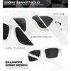 imageKALIYADI Polarized Sunglasses for Men and Women Mens Sun Glasses with UV Protection for Driving Fishing Golf 3 Packs3 Pack Flossy White FrameblackIce BlueSilver