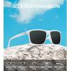 imageKALIYADI Polarized Sunglasses for Men and Women Mens Sun Glasses with UV Protection for Driving Fishing Golf 3 Packs3 Pack Flossy White FrameblackIce BlueSilver