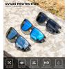 imageKALIYADI Polarized Sunglasses for Men and Women Mens Sun Glasses with UV Protection for Driving Fishing Golf 3 Packs3 Pack Matte Grey FrameblackIce BlueSilver
