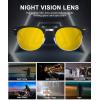 imageKALIYADI Sunglasses Men Polarized Sunglasses for Men Women Unisex SemiRimless Frame Retro Driving Sun Glasses UV BlockingB08 2 Packglossy Blackgold Night Vision Glossy Black Night Vision