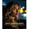 imageKALIYADI Sunglasses Men Polarized Sunglasses for Men Women Unisex SemiRimless Frame Retro Driving Sun Glasses UV BlockingB08 2 Packglossy Blackgold Night Vision Glossy Black Night Vision