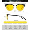 imageKALIYADI Sunglasses Men Polarized Sunglasses for Men Women Unisex SemiRimless Frame Retro Driving Sun Glasses UV BlockingB09 2 Packglossy Blackgold Night Vision Tortoise Night Vision